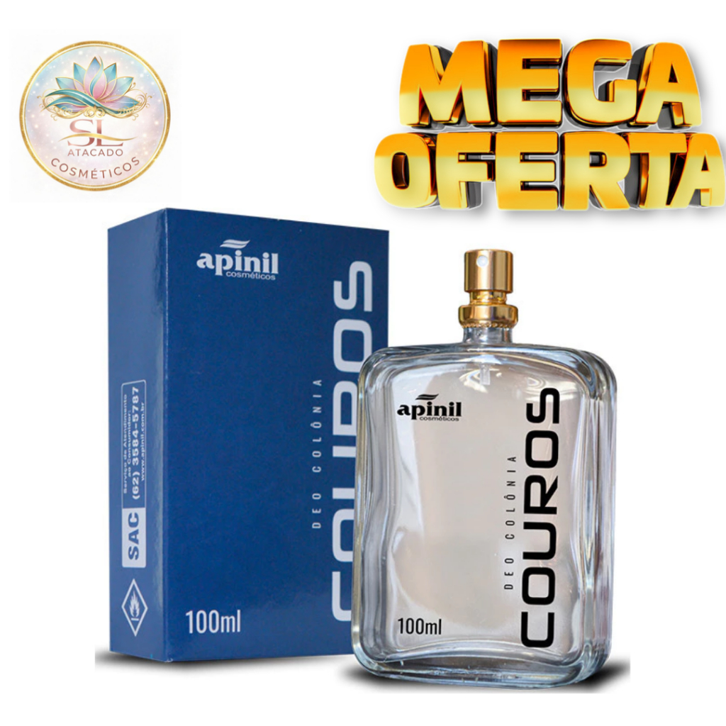 Deo Colônia Couros Apinil 100mL - Fragrância Masculina Intensa com Fixação Prolongada