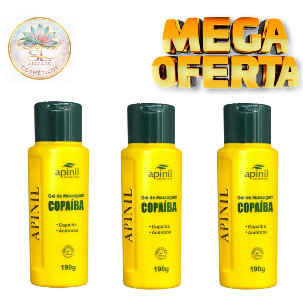 💛 Gel de Massagem Copaíba Apinil – 190g 🌿 Com Copaíba + Andiroba