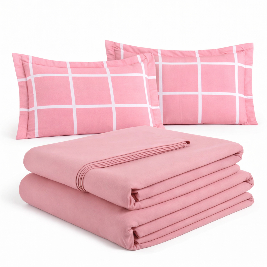 Jogo Lençol Roupa Cama Box Decoração Casal Queen 5 Pçs 200 Fios Elastico Fronha Toque Seda Rose Nude