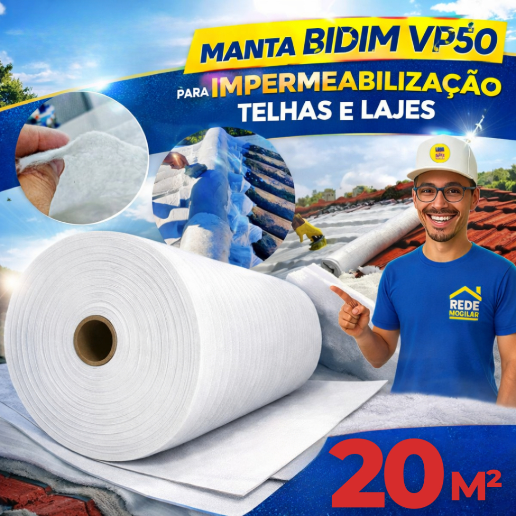 Tela Manta Mantatec Bidim Vp50 20 Metros 2 Impermeabilizante Telhados Telhas e Lajes em Oferta na Shopee