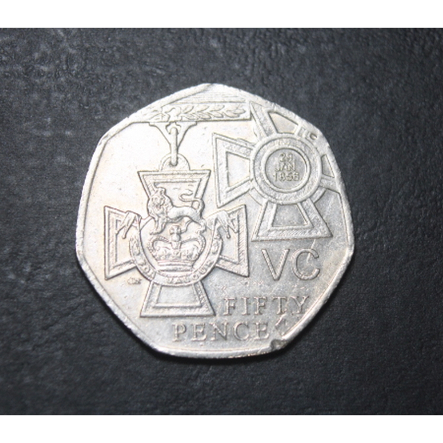 Moeda do Reino Unido - 25 Pence - 150º aniversário - Victoria Cross