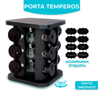 Porta Temperos Profissional Giratório Potes Vidro com Tampa Dosadora Condimentos Envio Imediato em Oferta na Shopee