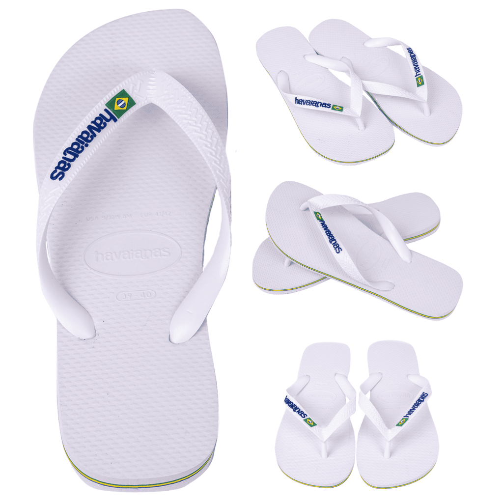 Chinelo Sandália Havaianas Brasil Logo Legítimo Branco Original Verão Casual Masculino Feminino