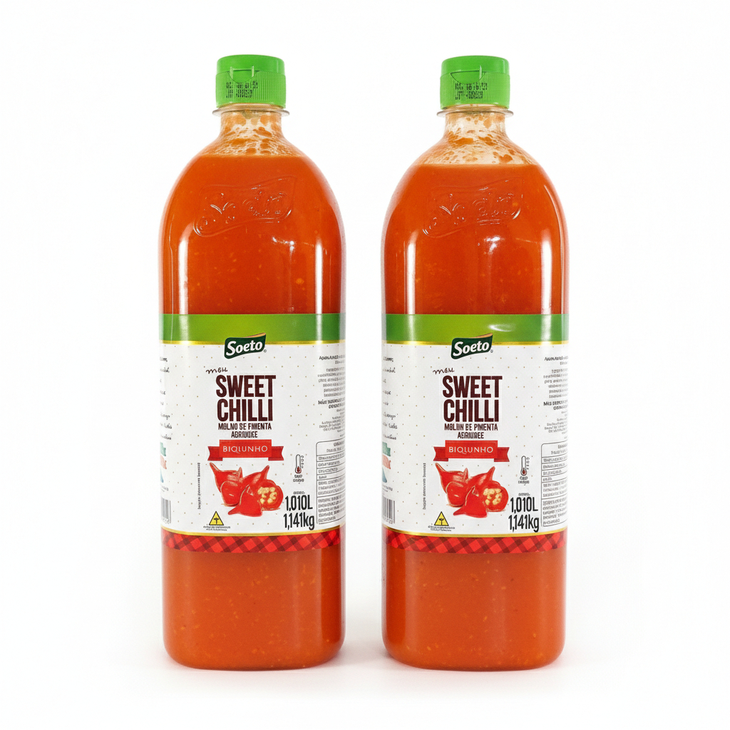 Molho Agridoce Sweet Chilli Pimenta Biquinho Soeto 1 Litro Porco Peixe Frango Assados Suino Tempero