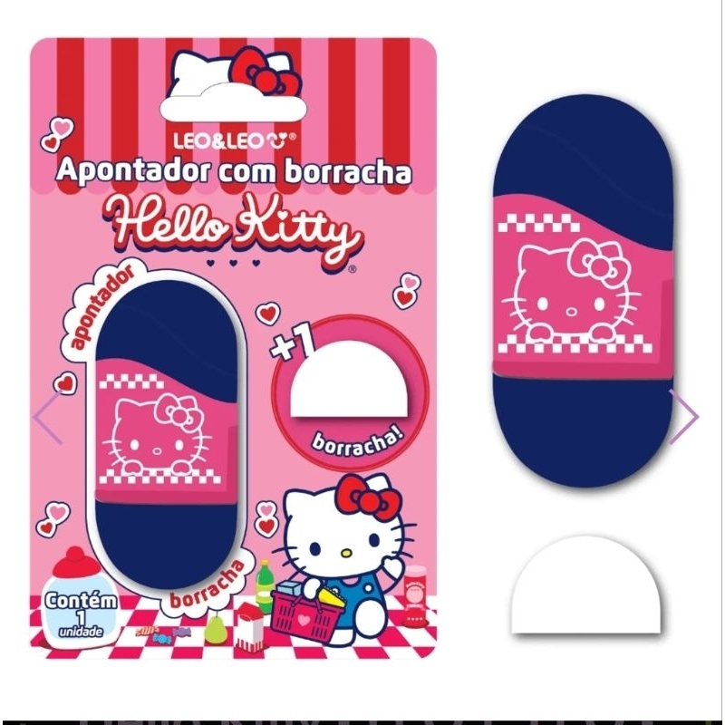 Apontador e Borracha HELLO KITTY - BLISTER C/1 UND - LEO E LEO