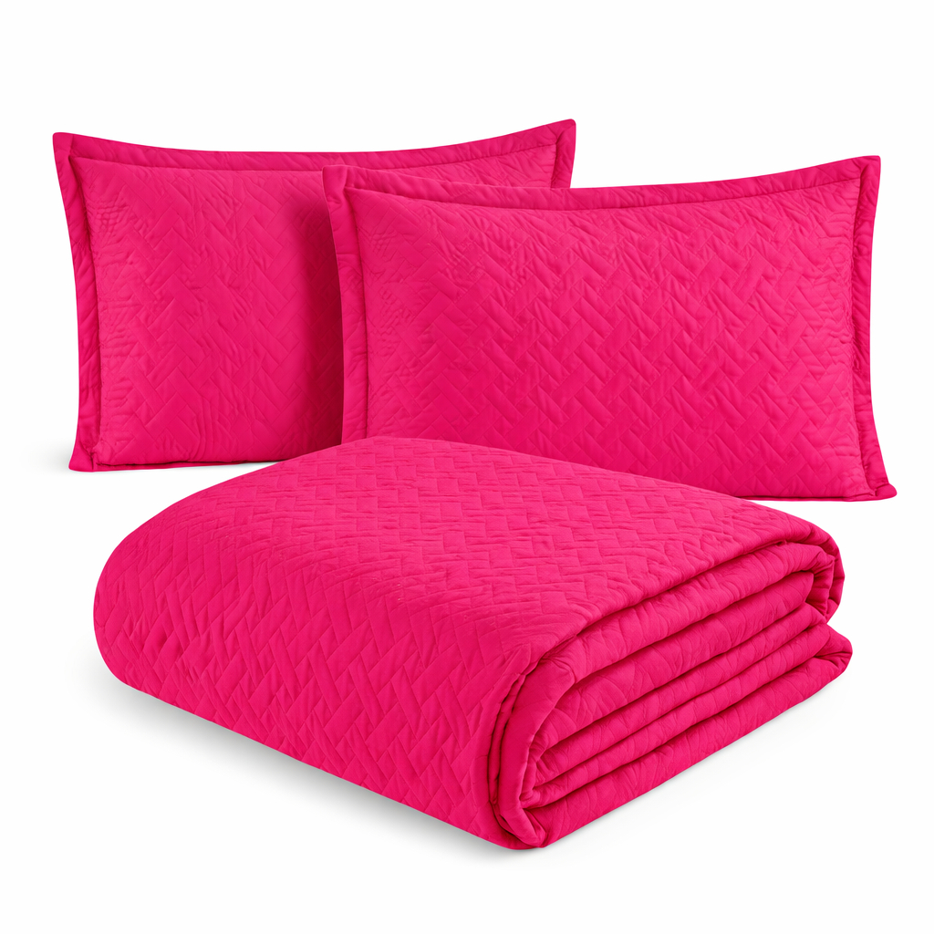Colcha Coxa Cobre Leito Jogo Roupa Cama Solteiro 2 Pç Matelado Fronha Macio Simples Basico Rosa Pink