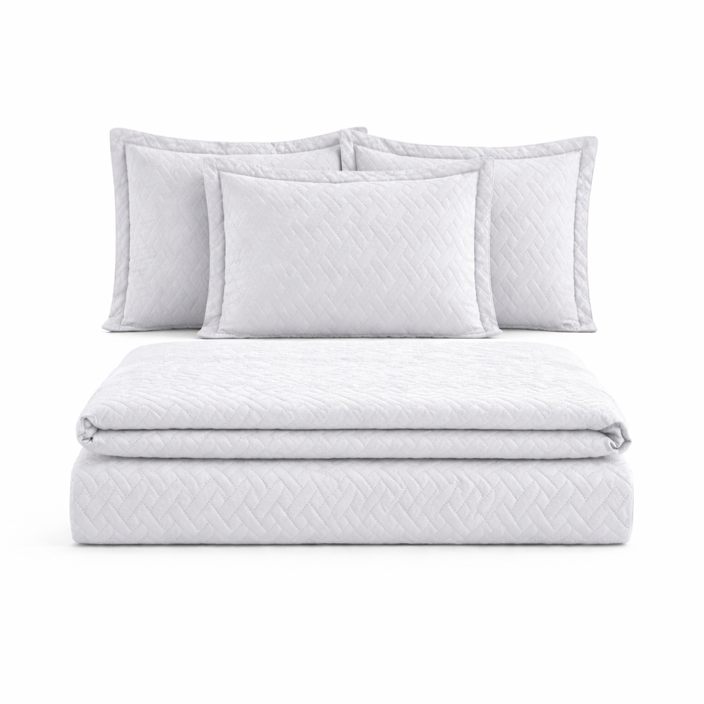 Coxa Cocha Colcha Cobre Leito Jogo Roupa Cama Box Solteiro 2 Pçs Matelado Edredom Simples Branco