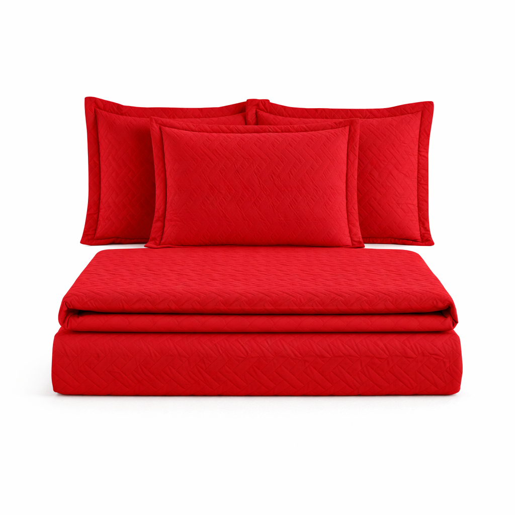 Cocha Coxa Colcha Cobre Leito Jogo Roupa Cama Solteiro 2 Pçs Matelado Simples Quarto Vermelho Basico