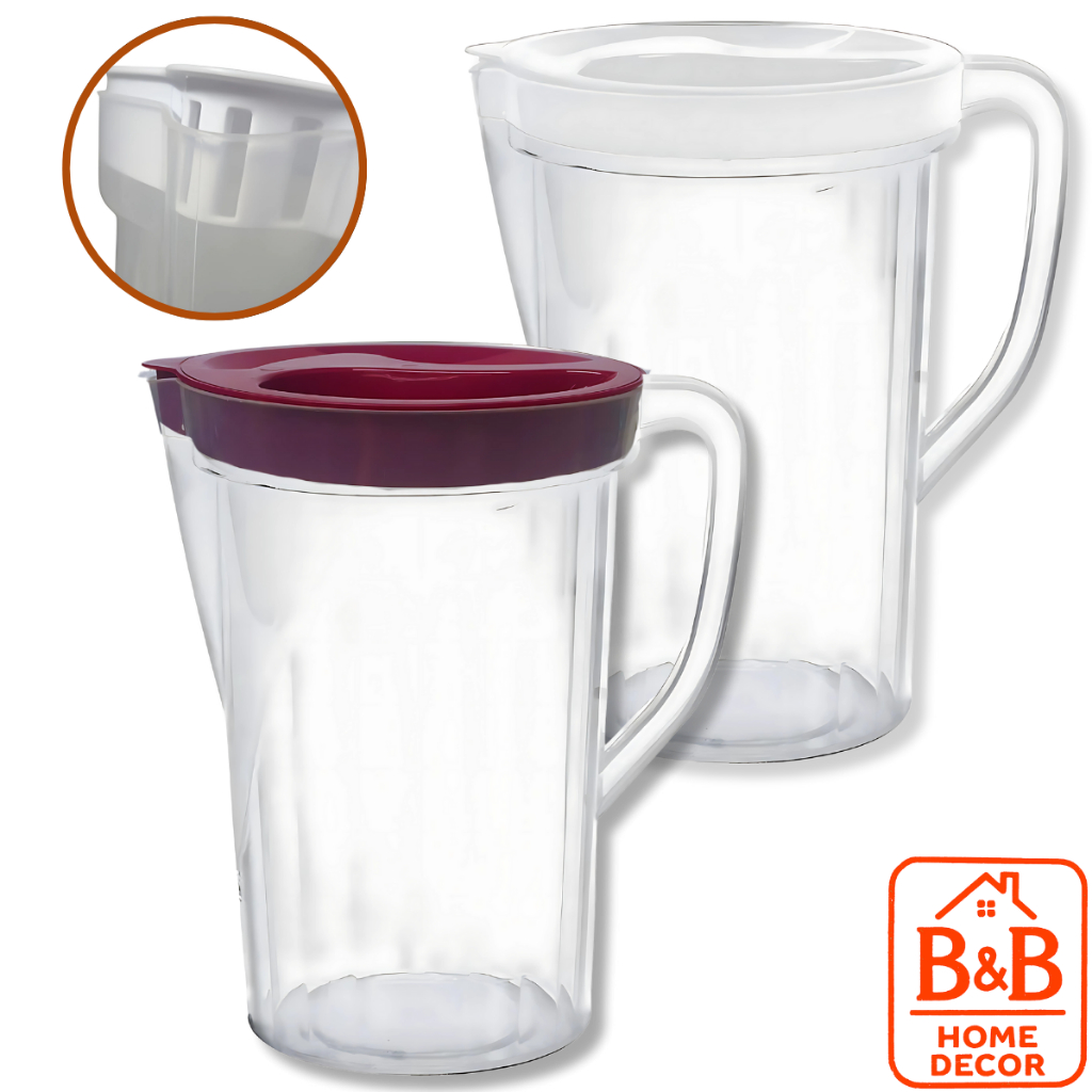 Jarras Plásticas com Tampa Transparente Leves Fáceis de Lavar e Empilhar em Oferta na Shopee