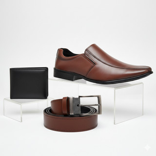 Kit Sapato Social Masculino Cinto Carteira Preto Marrom Mocassim Sapatenis Confortavel Trabalho Confortável Casamento