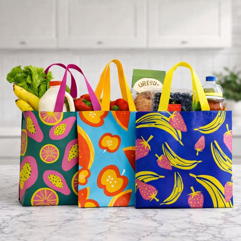 KIT 2/4/6 Sacola Grande Reutilizável Feira Mercado Camping Ecobag em Oferta na Shopee