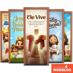 Capa de Porta Decorativa Páscoa Retangular Veste Porta 3d Sublimado em Tecido 0,80x2,10 – Veste Fácil