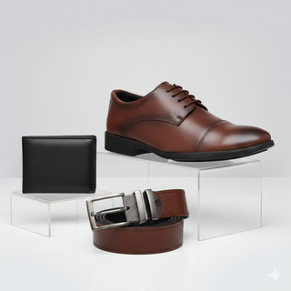 Kit Sapato Social Masculino Preto Marrom Oxford Cinto Carteira Couro Confortavel Trabalho Casual Casamento Festa Oxford