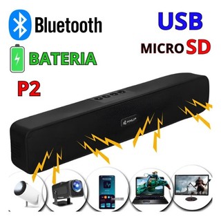 Som Bluetooth P/ Projetor Hy300 Hy320 Pc Tv Usb P2 Bateria