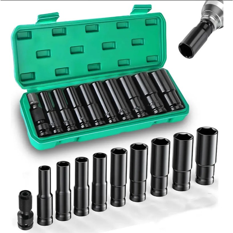 Kit Soquete Longo 1/2 polegadas para catraca parafusadeira pneumatica