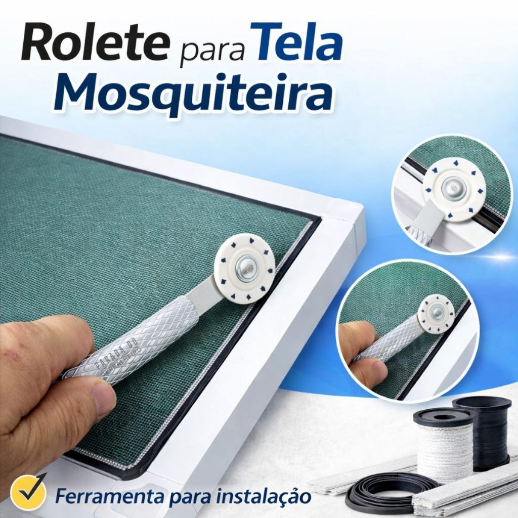 Rolete para Tela Mosquiteiro Ferramenta para instalação de Tela Mosquiteira Instalador de Borracha