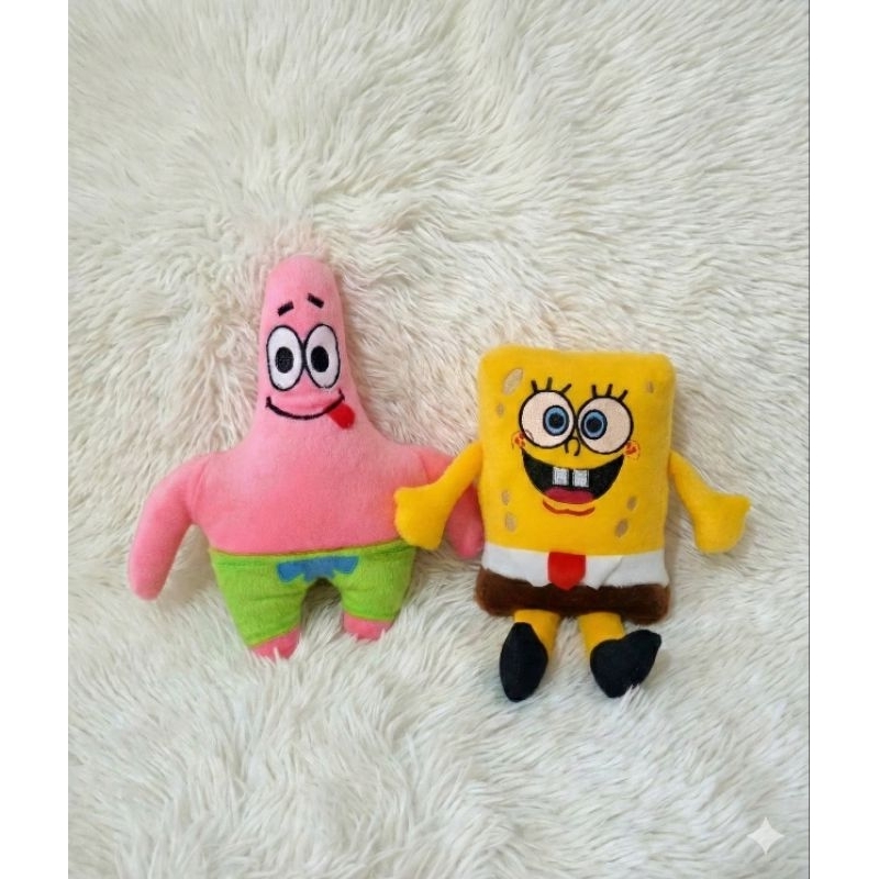 Boneco Bob Esponja 25cm Pelúcia, Patrick 28 cm pelúcia - Rosto Bordado