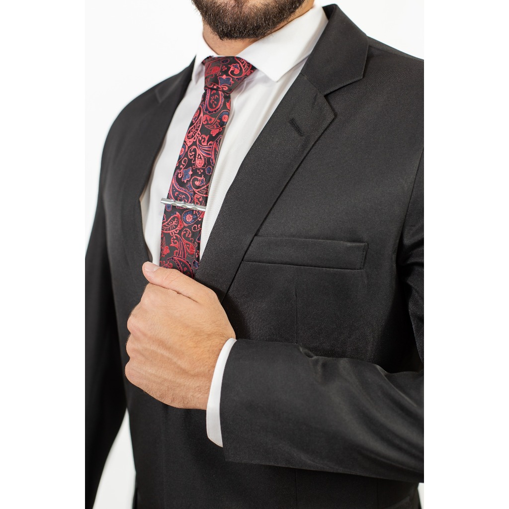 Terno Microfibra Premium Preto Executivo - Especial 2026 - Forrado  - Preço de Fabrica - Forro Jackuard