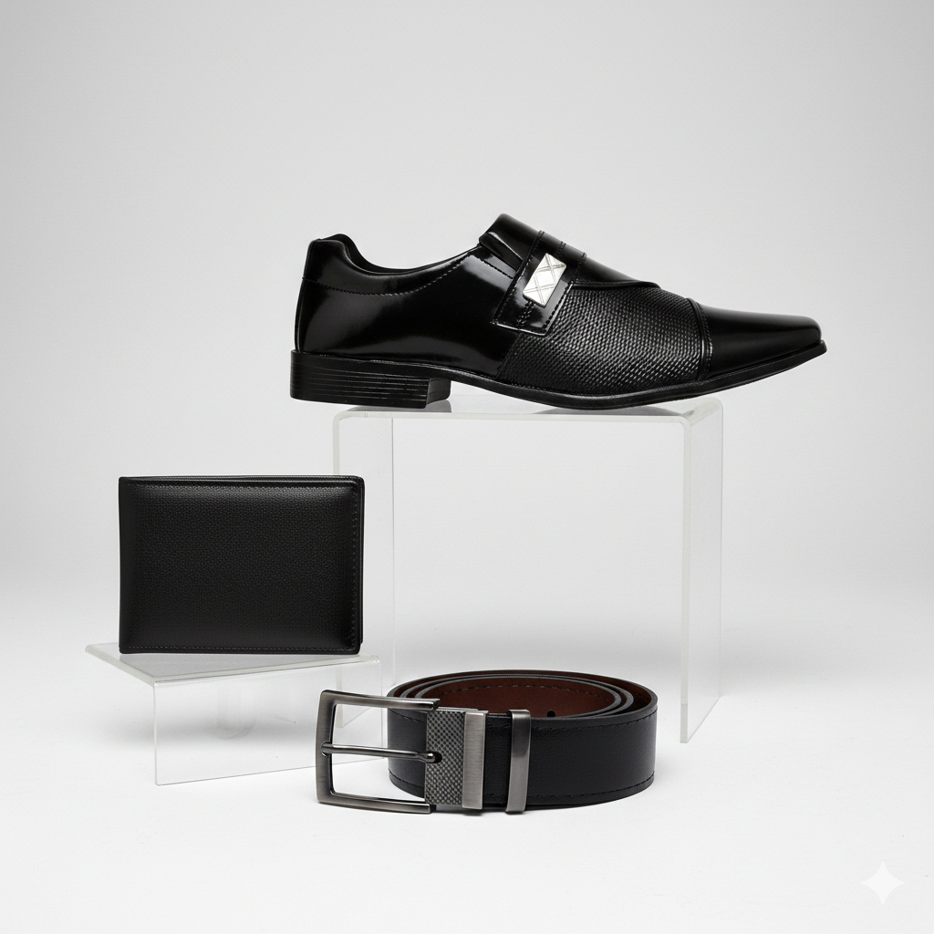 Kit Sapato Social Masculino Preto Verniz Marrom Confortável Sapatenis Noivo Couro Mocassim Casual