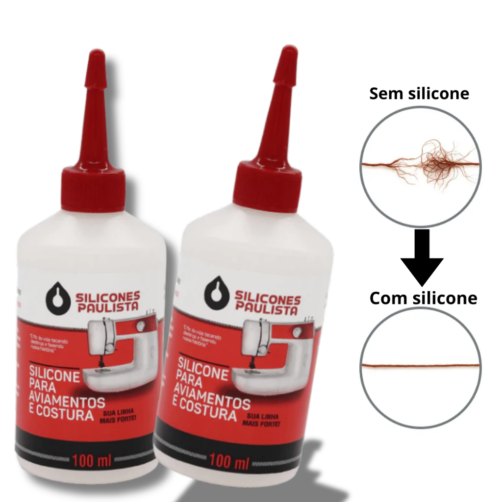 2 Silicones lubrificante para linhas e fios de costura Silicone Paulista -200ml
