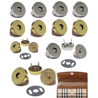 Kit Botão Imã Magnético 14mm Niquelado / Dourado Imantado Fecho Bolsa, Carteira