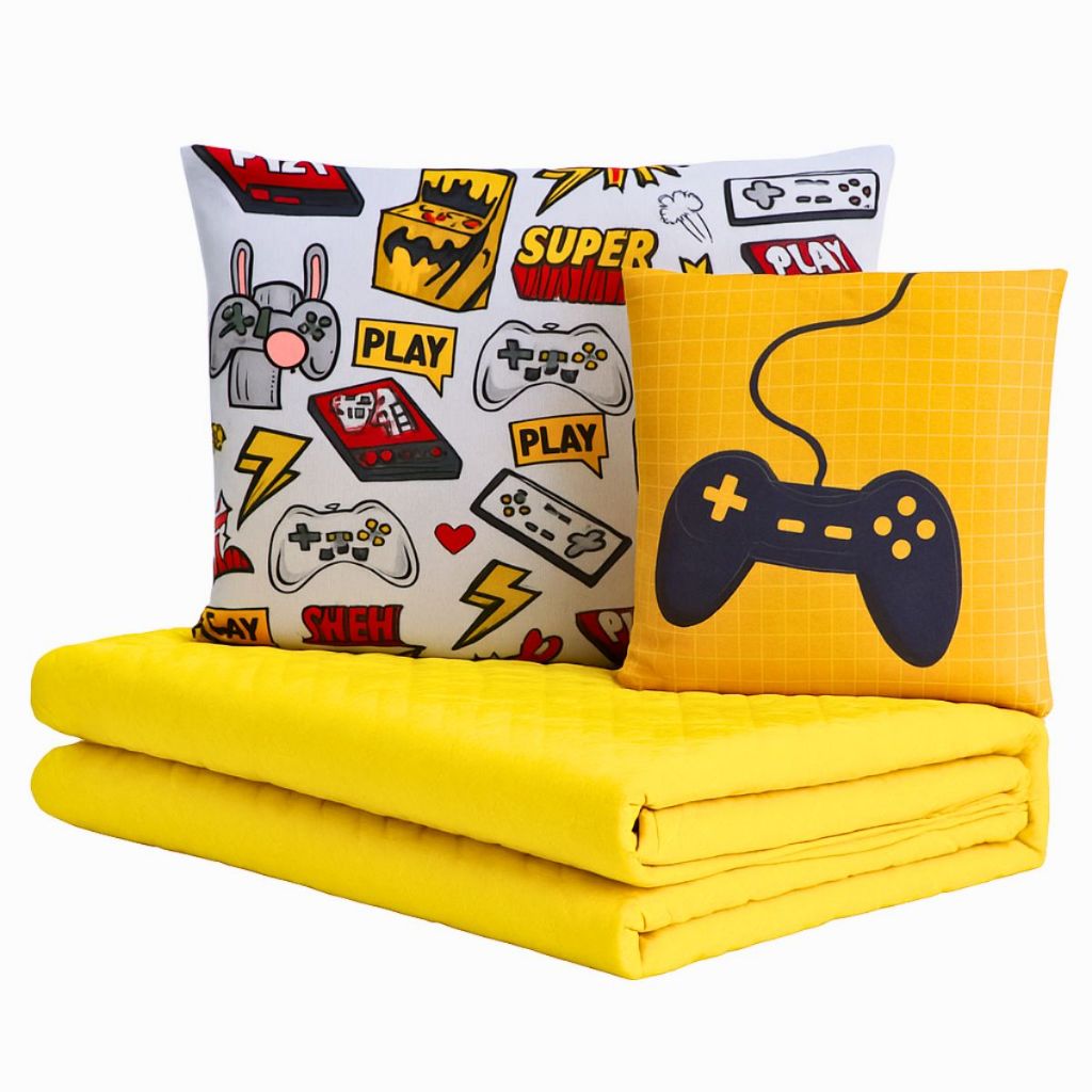 Cocha Coxa Colcha Cobre Leito Jogo Roupa Cama Lençol Solteiro 5 Pçs Matelado Quarto Menino Gamer