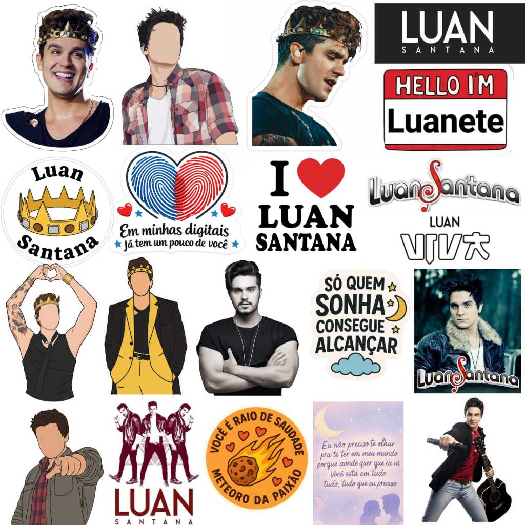 Kit de adesivos Luan Santana 20un em Oferta na Shopee