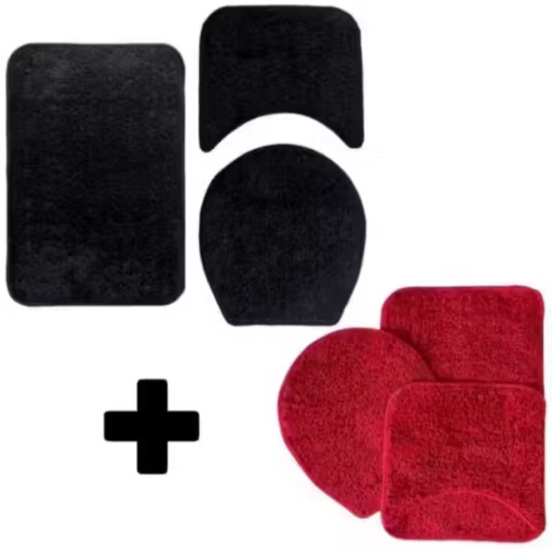 Jogo de banheiro 3 peças  antialérgico antiderrapante  peças varias core em Oferta na Shopee