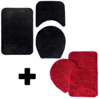 Jogo de banheiro 3 peças  antialérgico antiderrapante  peças varias core em Oferta na Shopee