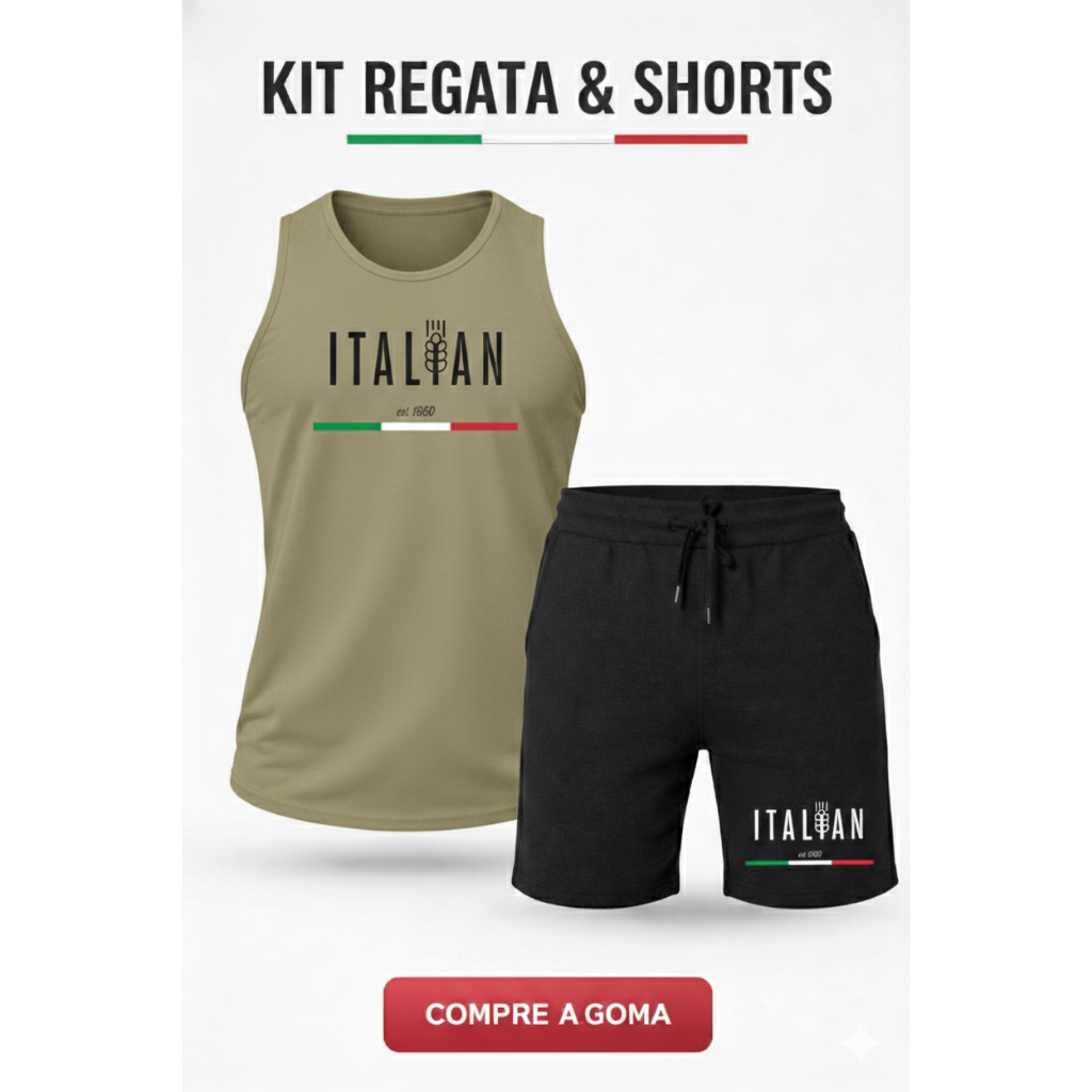 Kit Conjunto Italian Regata e Bermuda Moletom PREMIUM Confortável Lançamento Toque Macio Envio Imediato