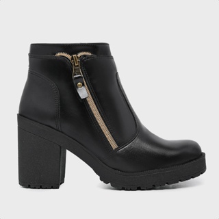 Botinha Coturno Feminino Zíper Cores Botas da Moda Salto Plataforma Tratorado Macia Leve Confortavel Qualidade Estilosa em Oferta na Shopee