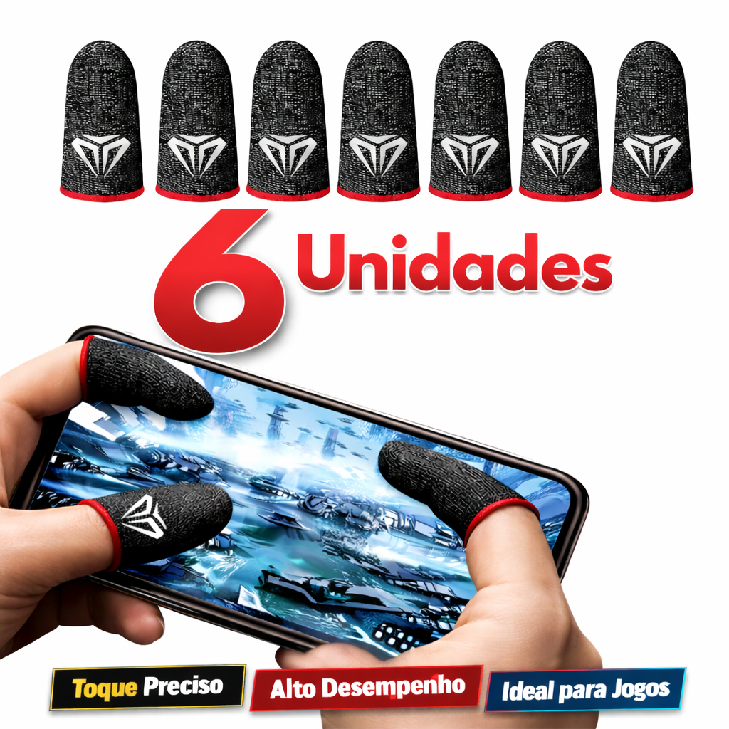 Luvinha de Dedo Gamer Fribra de PRATA | Anti Suor, respirável e Sensível COD, FREEFIRE, PUBG em Oferta na Shopee