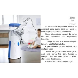 🫁Inalador Portátil - Tosse, Crise Respiratória, Dificuldade De Respirar - Nebulizador Aerossol