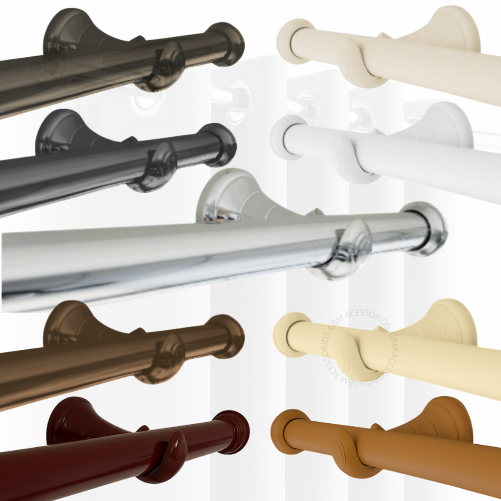 Kit Varão Cortina 3,60 Metros 28mm Varias Cores Simples