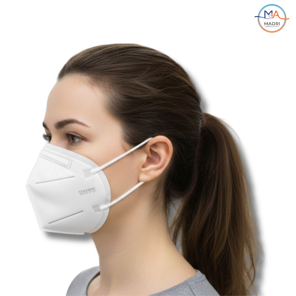 Kit 100 Uni. Máscara Descartável KN95 5 Camadas TNT | BRANCO - Proteção EPI PFF2