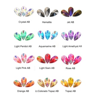 200pçs Strass Chaton Gota Rivoli 5x8mm em Oferta na Shopee