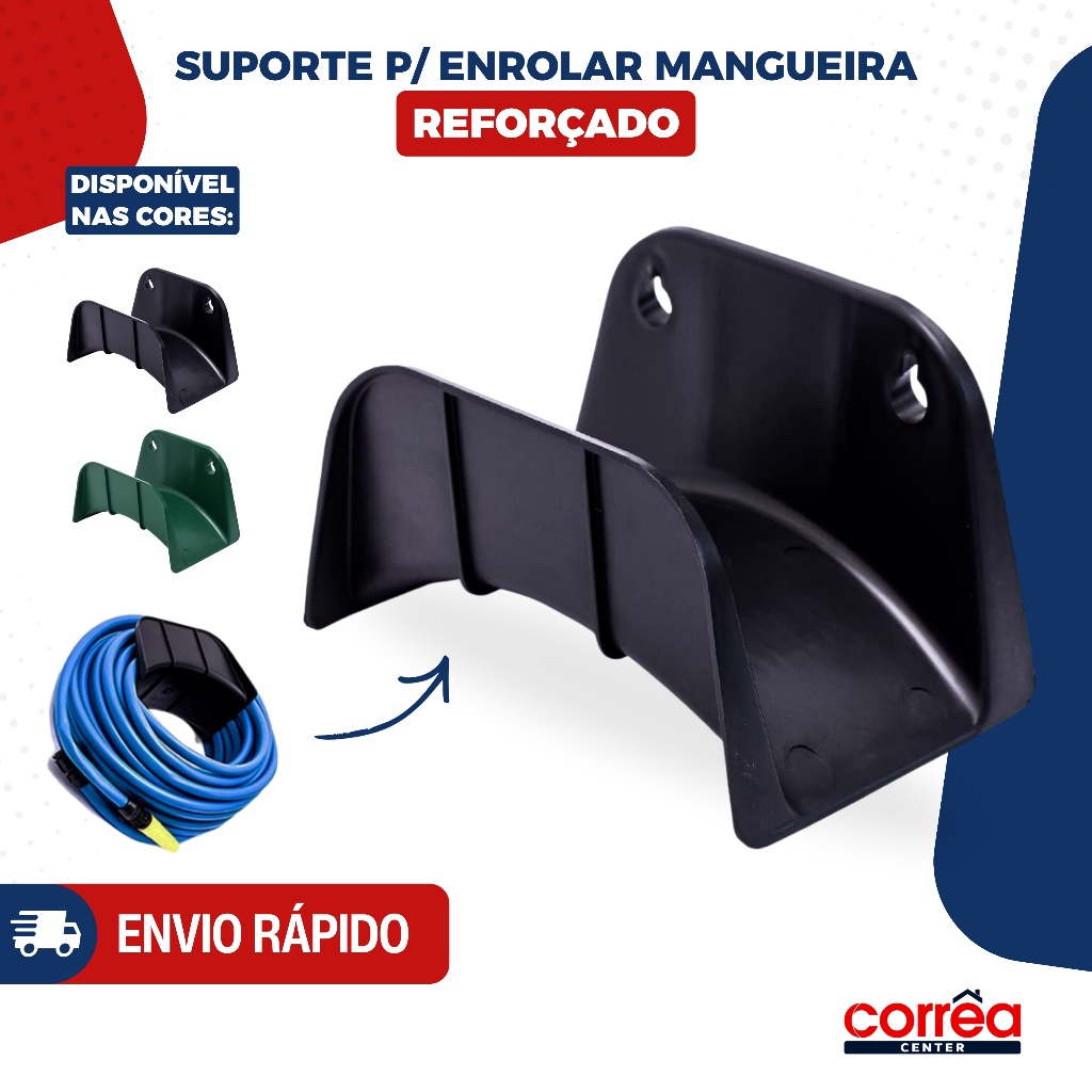 Suporte para Mangueira de PVC – Organizador de Parede – Verde ou Preto – Jardim e Garagem Suporte para Mangueira de PVC – Organizador de Parede – Verde ou Preto – Jardim e Garagem