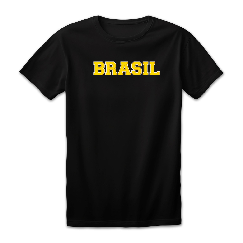 Camiseta Unissex Estampa Brasil Amarelo Copa do Mundo 2026 Futebol Algodão Conforto Promoção Casual