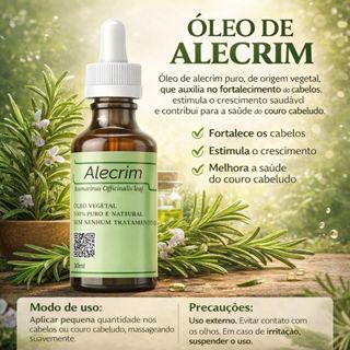 Óleo de Alecrim CABELOS+FORTES - 100% Puro Prensado a frio - 30ml - Envio Imediato em Oferta na Shopee