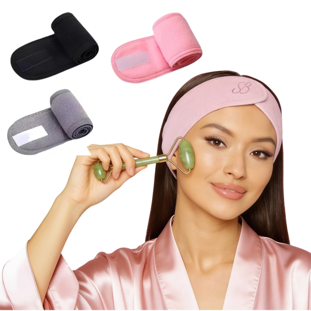 Faixa Tiara de Cabeça para Skincare Limpeza Facial Maquiagem Esporte em Microfibra em Oferta na Shopee