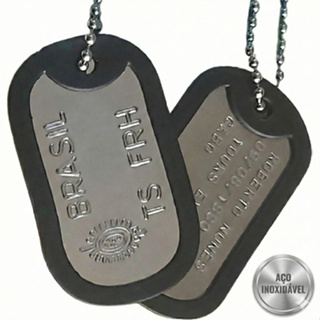 Dog Tags Militar Placas Em Aço Inoxidável - Gravação Grátis em Oferta na Shopee