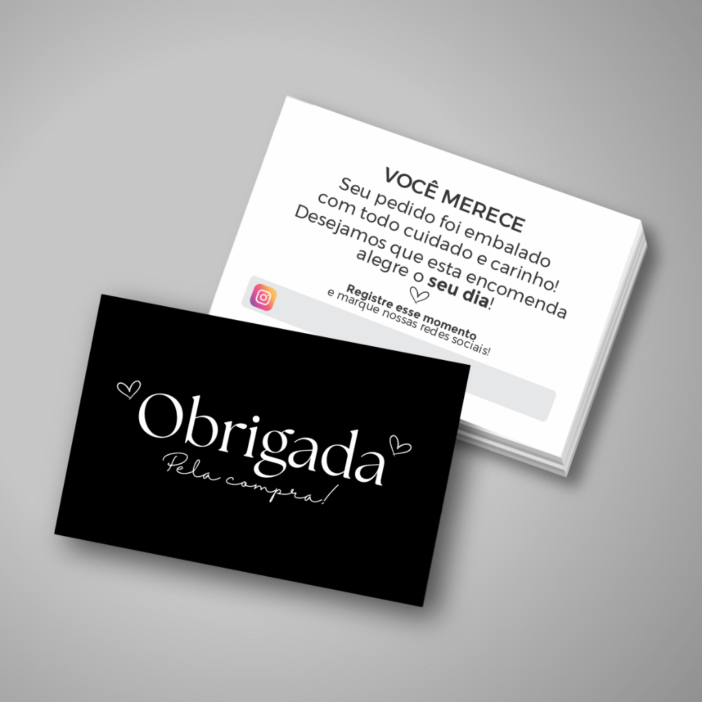 Cartões de Agradecimento ao cliente 9x5 Postal Obrigada pela compra obrigada pela preferência em Oferta na Shopee