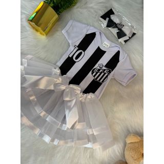Body e Saia Bebê Infantil Mêsversário Temático Time Santos Macacao Personagens Fantasia+BRlNDE em Oferta na Shopee