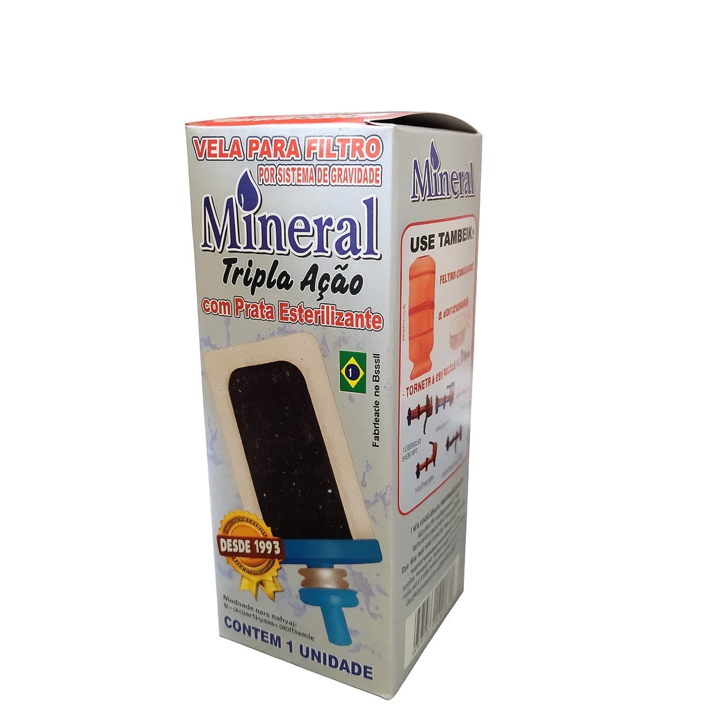 Vela para Filtro de Barro Mineral Tripla Ação com Carvão Ativado e Prata Esterilizante em Oferta na Shopee