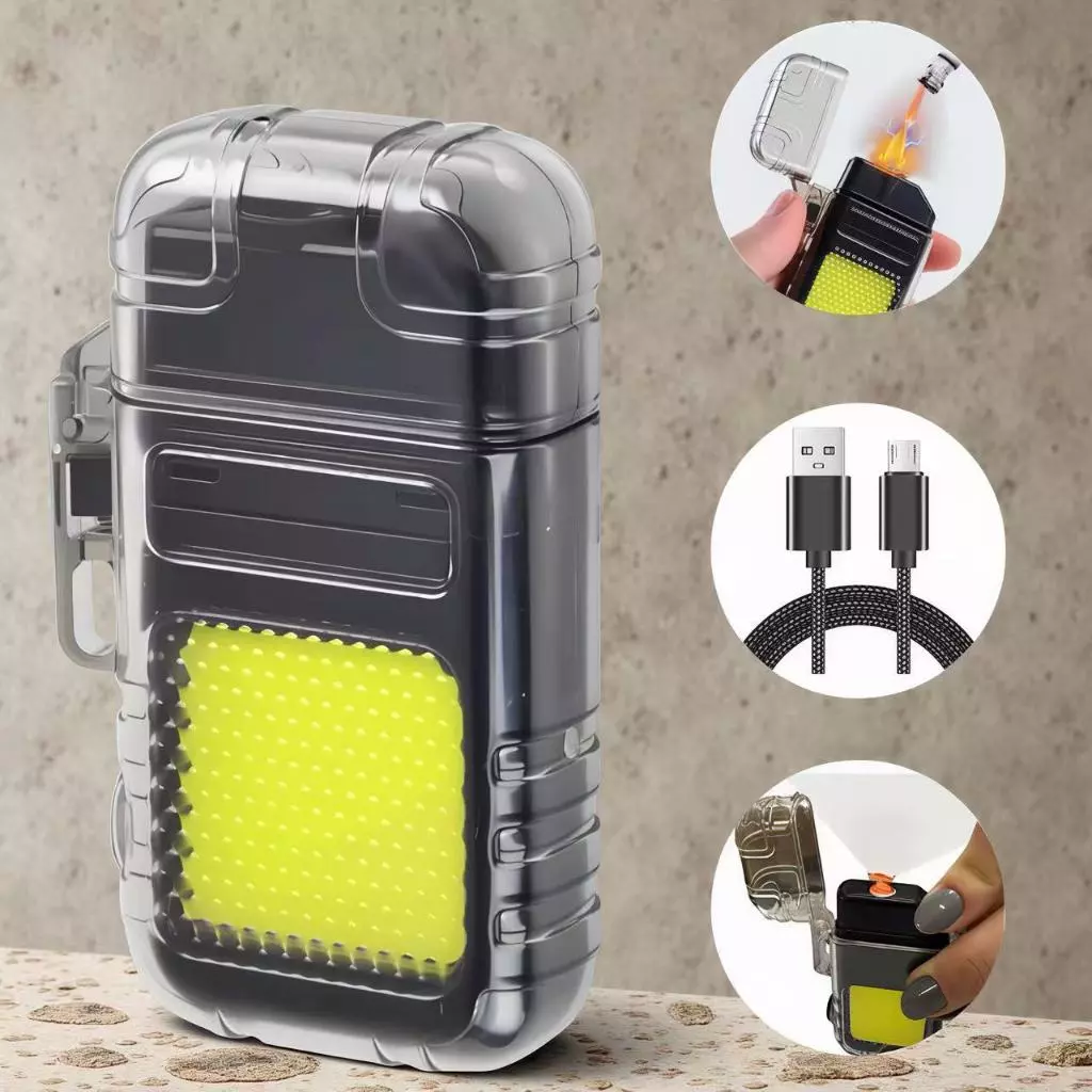 Isqueiro Elétrico LED Recarregável USB Design Ergonomico e Leve