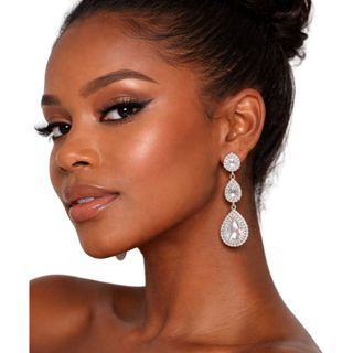 Brincos Strass Grande Festa Noiva Debutantes Casamento B43 em Oferta na Shopee