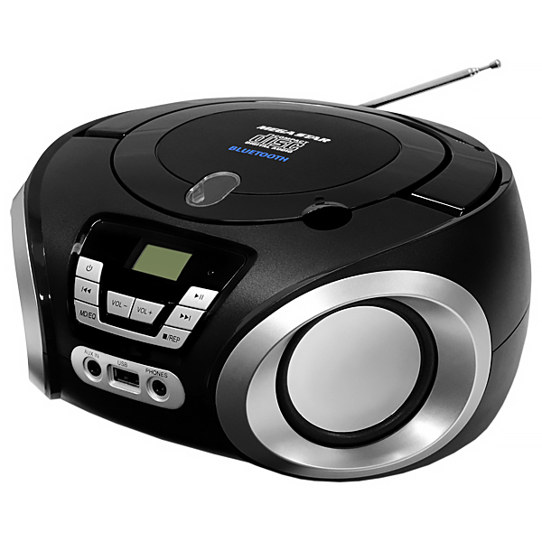 Micro System Megastar MP1842BTB 1200W Bluetooth Rádio FM CD USB Bivolt Preto/Prata