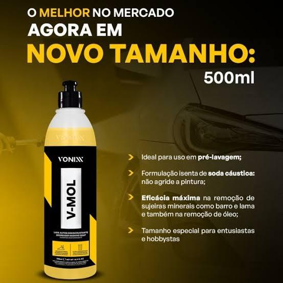 V-MOL VONIXX 500ML DESINCRUSTANTE LAVA AUTOS REMOÇÂO DE SUJEIRAS MAIS DIFÍCEIS ,COM BARRO E ÓLEO