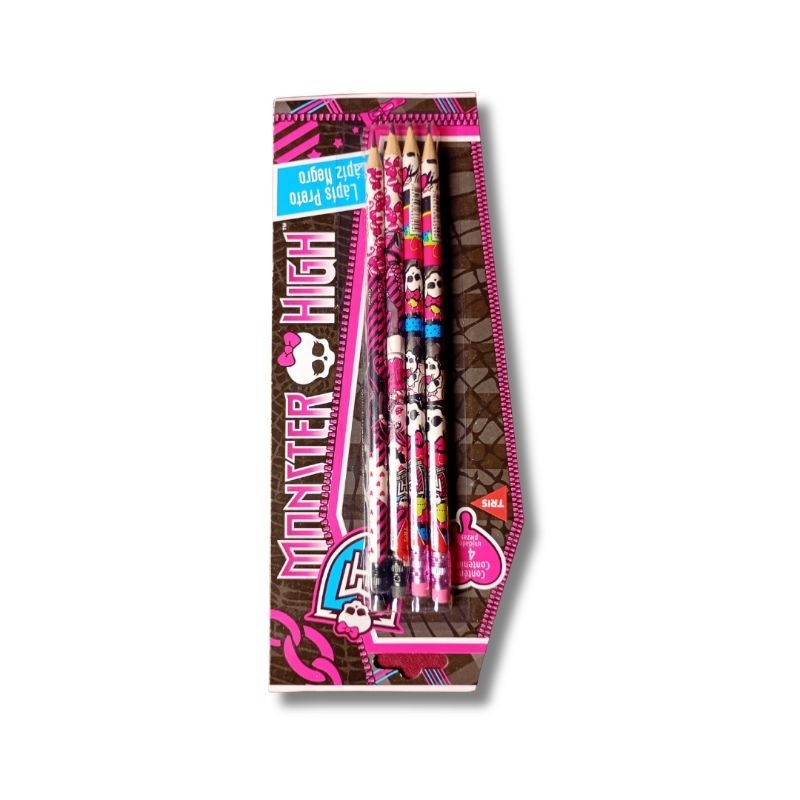 Lápis de Escrever Monster High-  Kit c/4 - Tris em Oferta na Shopee
