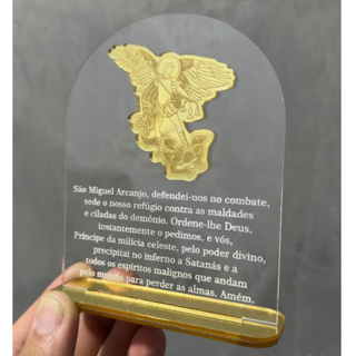 PLACA ORAÇÃO E IMAGEM DE SÃO MIGUEL ARCANJO EM ACRÍLICO/RELIGIOSO/DECORAÇÃO/ANJO em Oferta na Shopee